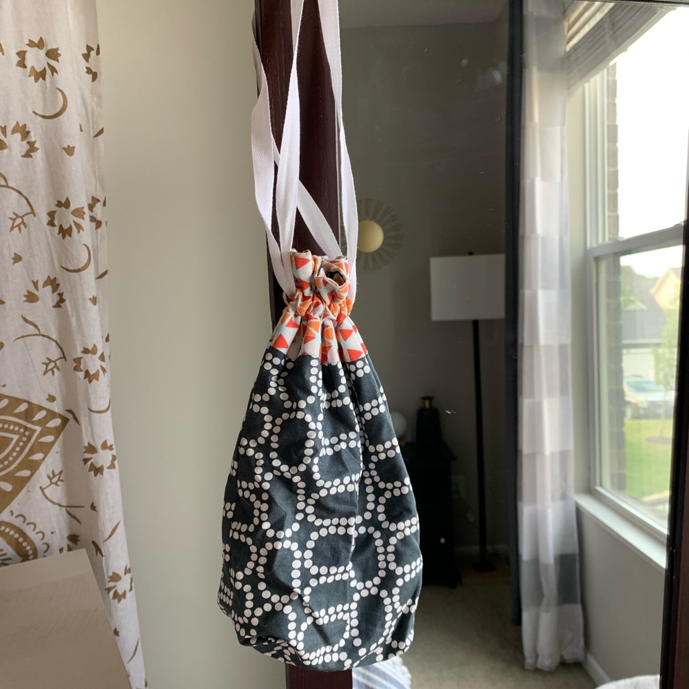 Small Handmade Reversible Drawstring Bag